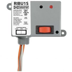 Functional Devices RIBU1S - Enclosed Pilot Relay 10 Amp SPST-N/O + Override with 10-30 Vac/dc/120 Vac Coil